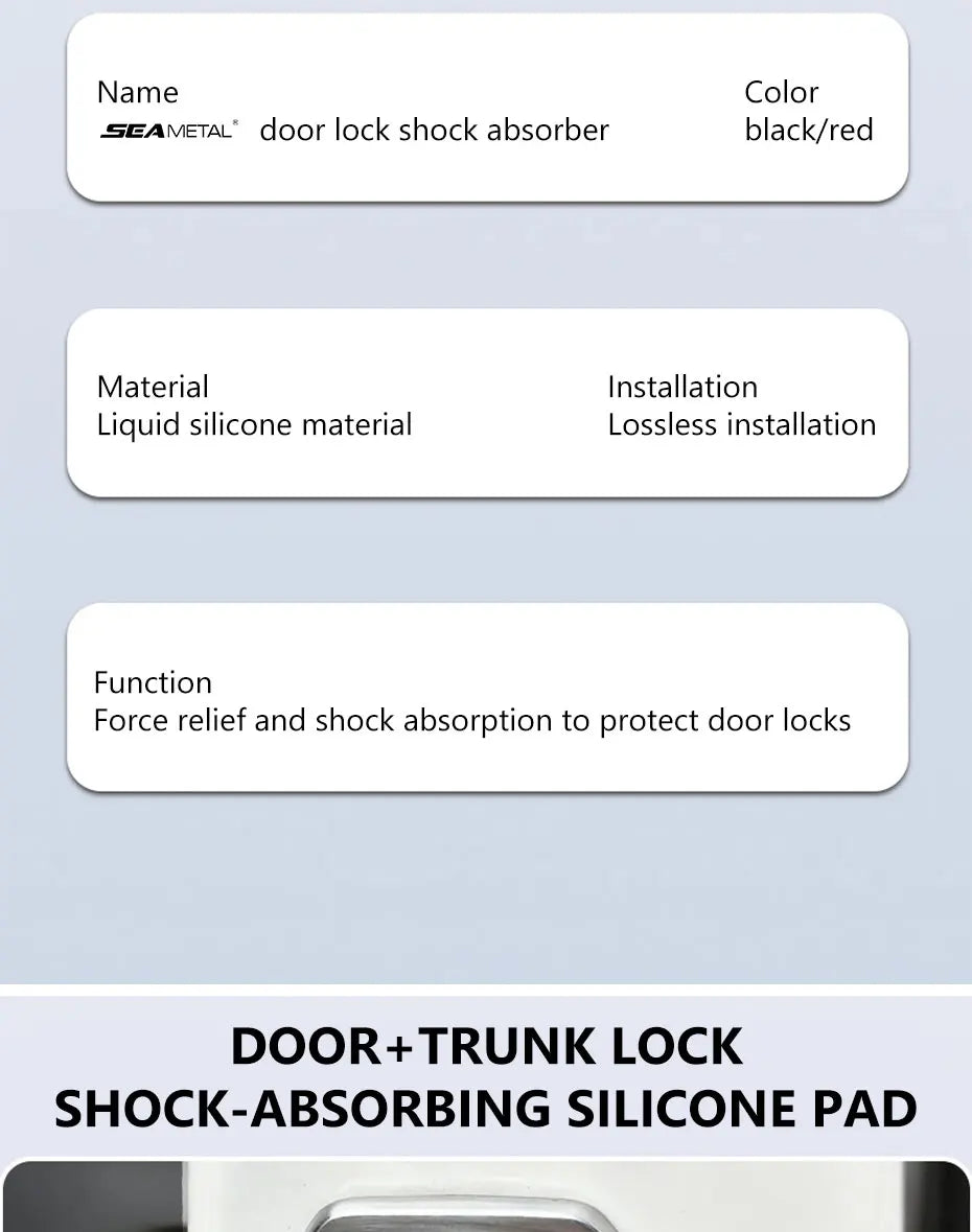 SEAMETAL Upgraded Shock Absorber for Side Door Soft Silicone Pad Car Door Buckle Cushion Soundproof Anti-Vibration Buffer Pad