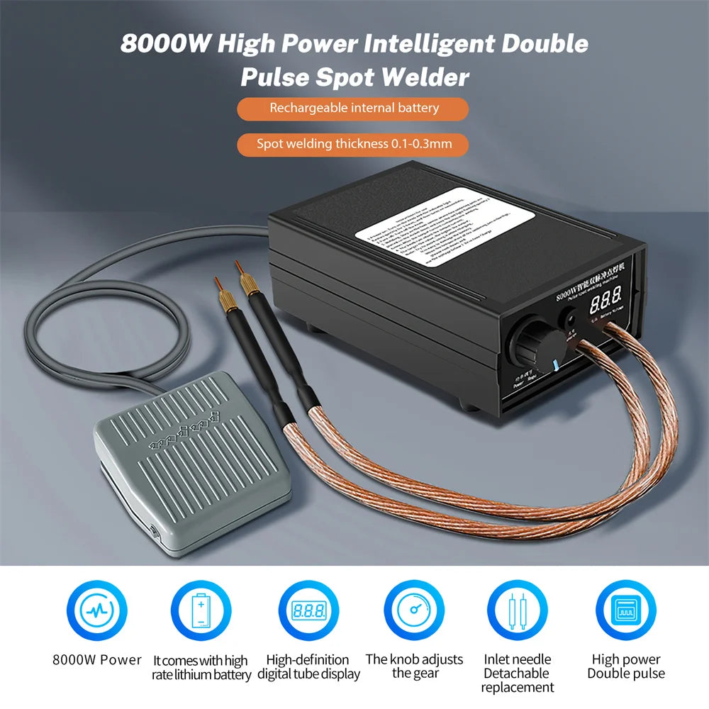 8000W Handheld Spot Welder for 18650 Battery Packs