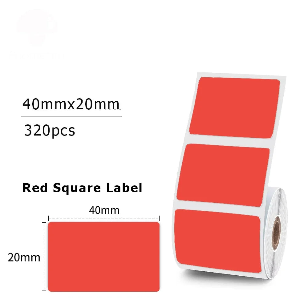 40x20MM kompatibilný Phomemo M110 M220 M200 samolepiaci farebný laser termálny papier, E210 P50 Detong P1 HPRT T20 MAKER