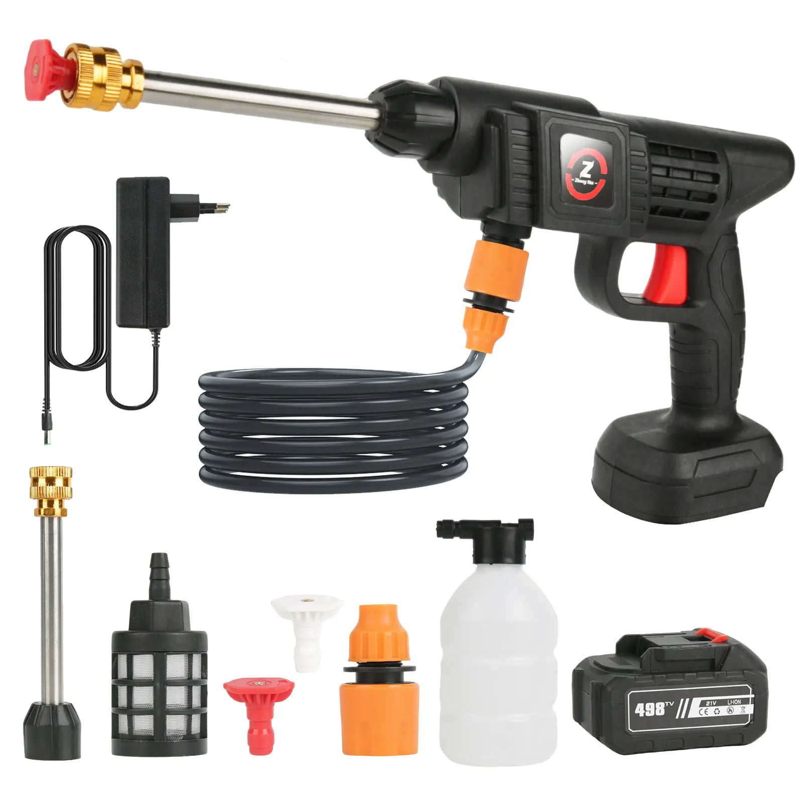 50BAR Cordless High Pressure Car Wash Washer Gun with Battery