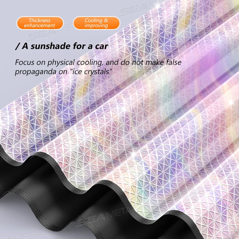 SEAMETAL Full-Coverage Car Sun Shade Outdoor Waterproof Windproof Windshield Sunshade Cover UV-Reflection Sun Protection Cover