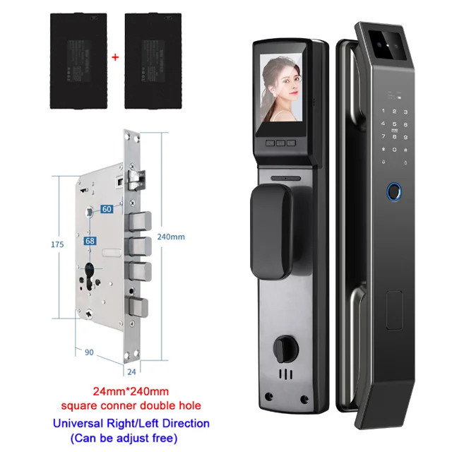 Face Recognition Digital Door Lock with Camera, Fingerprint & Keyless Entry