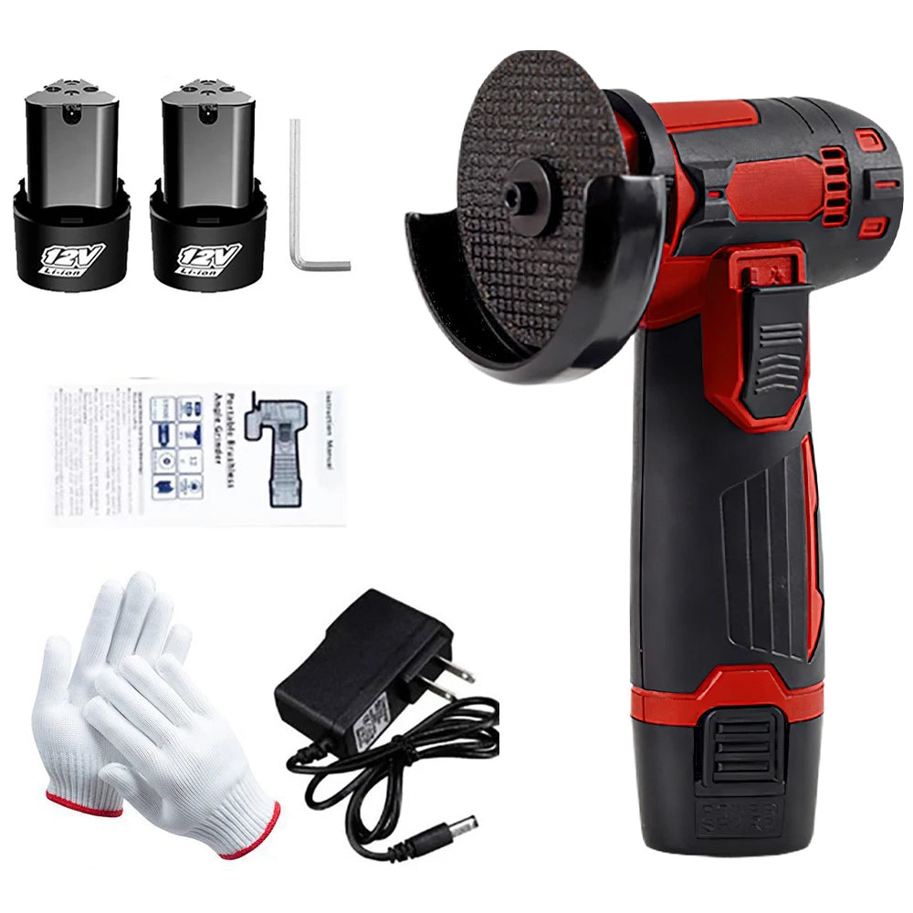 19500rpm 12V Mini Angle Grinder Grinding Cordless Machine Lithium Battery Rechargeable Grinder Cushing Power You
