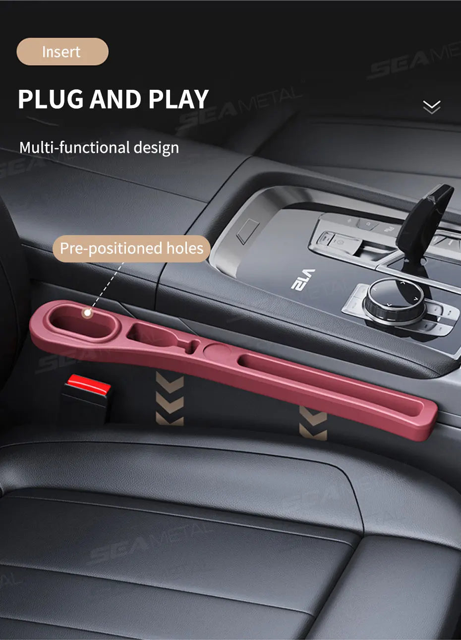 SEAMETAL Upgraded Car Seat Gap Filler 2Pcs Center Console Side Crevice Filler Strip Elastic Seat Gap Filling Strip Drop Blocker