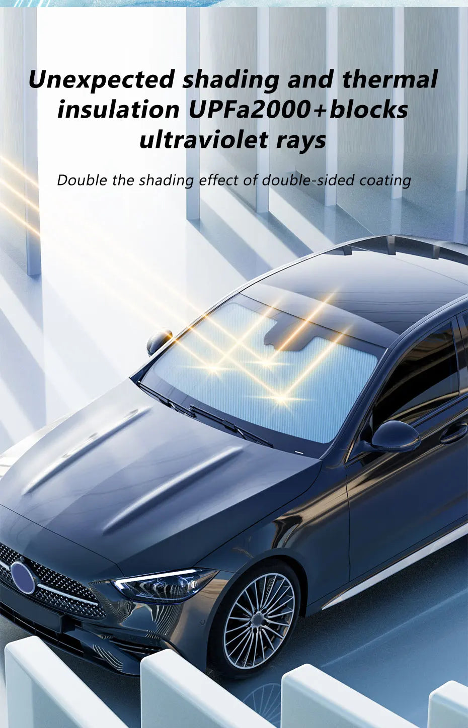 SEAMETAL Newest Windshield Sun Shade for Car UV-Reflective Cooling Car Interior Sunshade Universal Sun Protection Cover Curtains