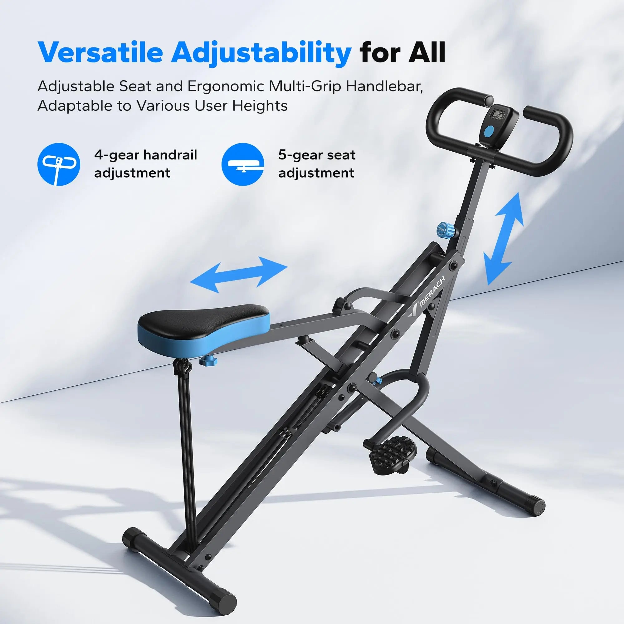 2-in-1 Squat and Rowing Machine Foldable Home Gym Trainer