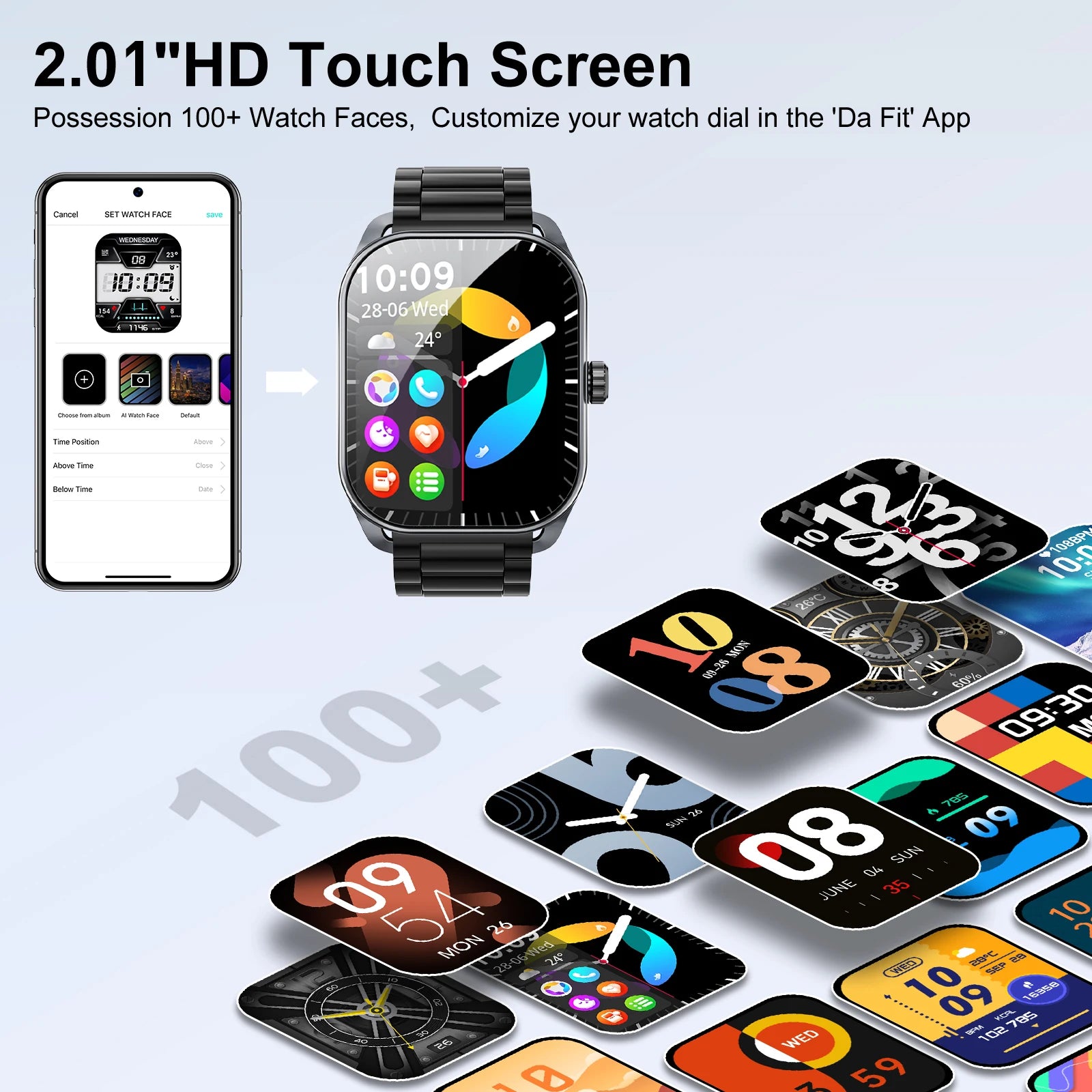 2024 Smart Watch for Men with 2.01-Inch Curved Display