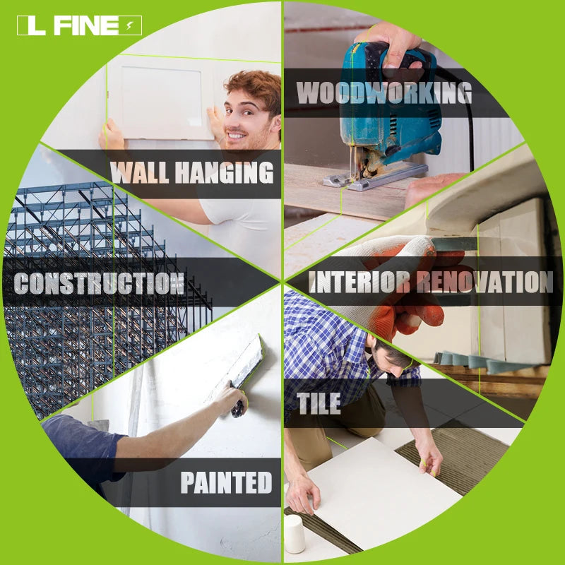 16 Lines 4D Laser Level 12 Lines 3D level 360°Self-leveling Horizontal and Vertical Cross Super Powerful Green Laser Beams