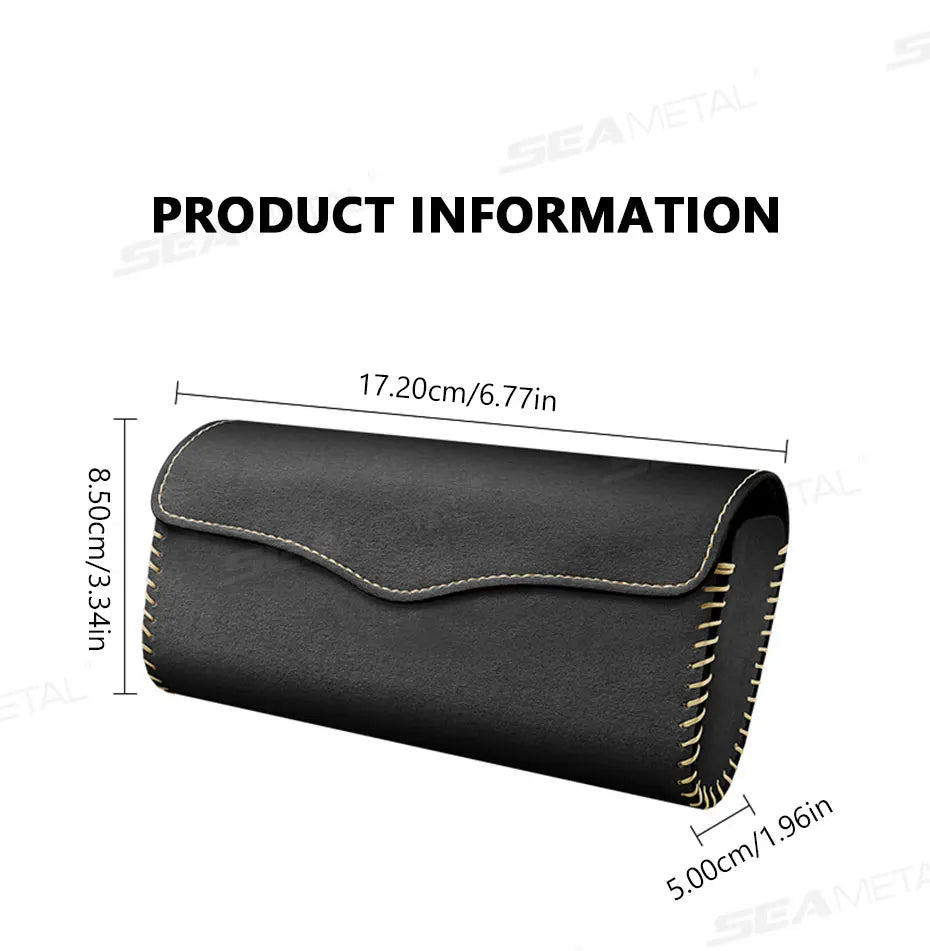 SEAMETAL Car Sun Visor Glasses Case Soft Lining Scratch-Free Suede Sunglasses Protector Box Magnetic Stable Eyeglasses Holder