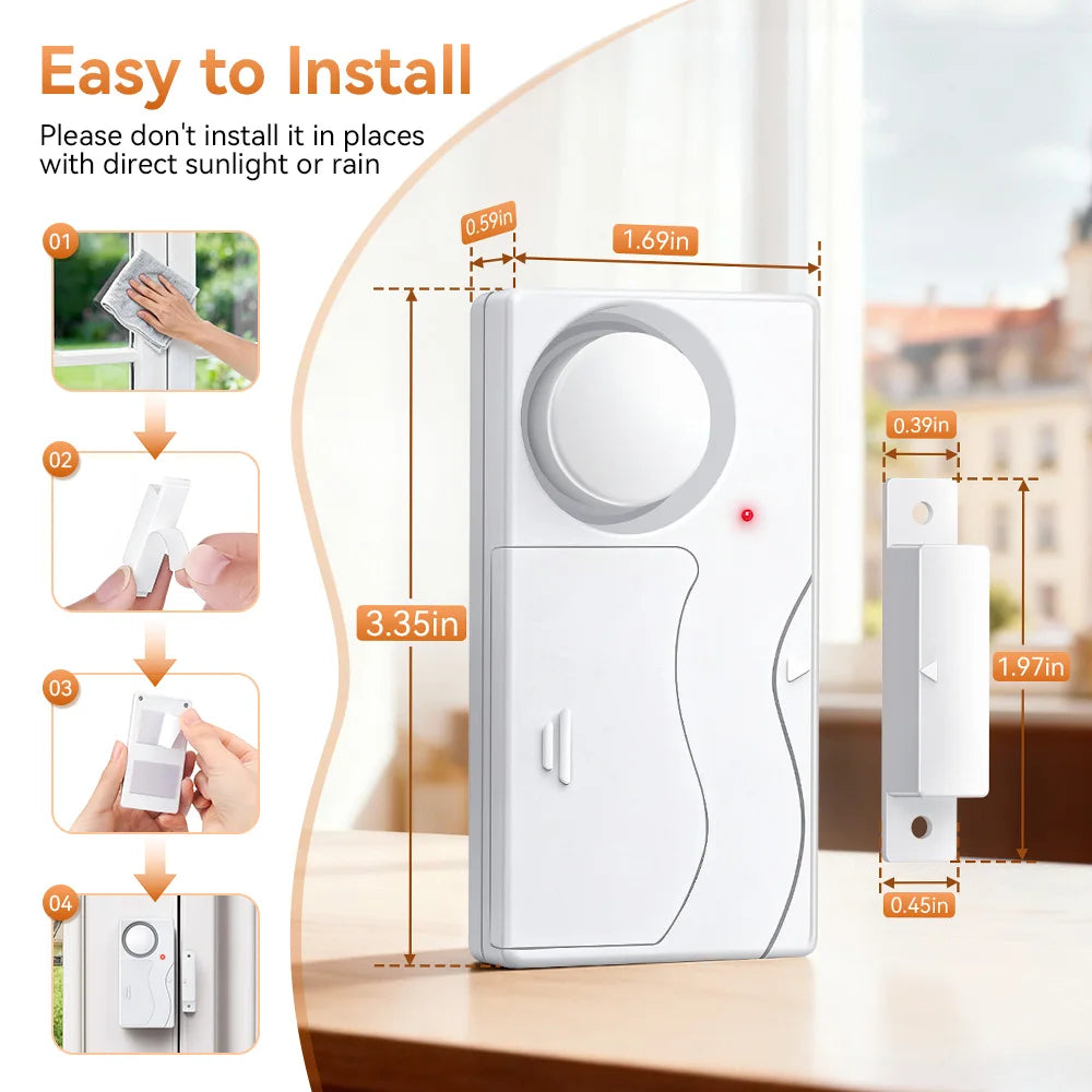 Wireless Door Contact Alarm with Remote Control