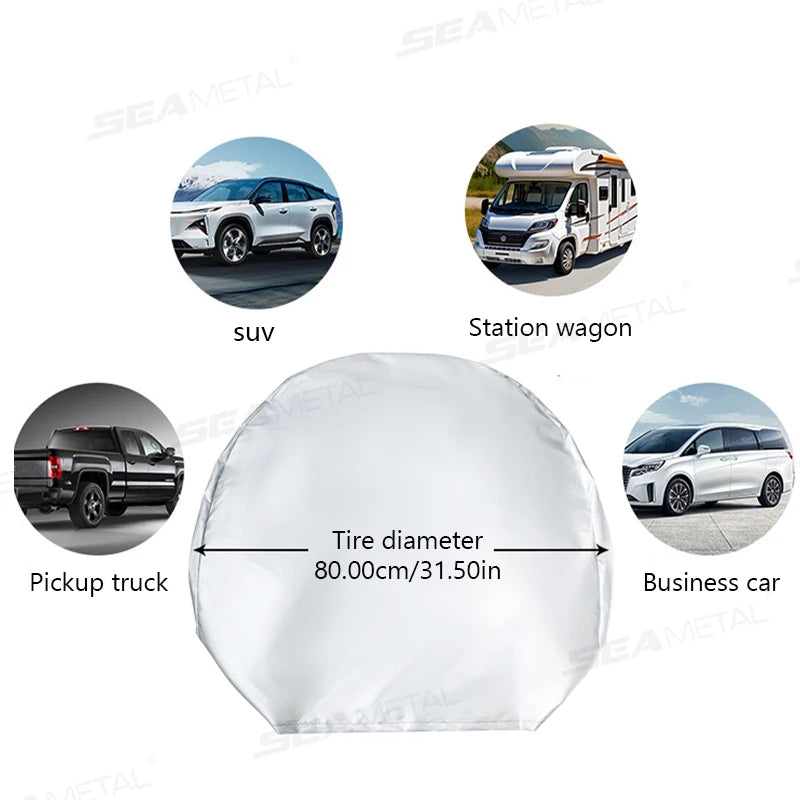 SEAMETAL Car Wheel Tire Cover for 29-32in Universal Waterproof Dustproof Tyre Protection Cover Full Wrapped Tire Storage Bag