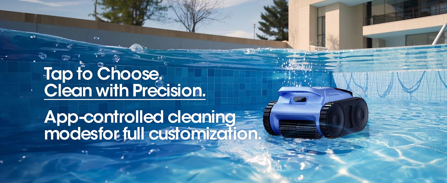 Cordless Robotic Pool Vacuum 150 Min Runtime 2000 sq.ft Coverage