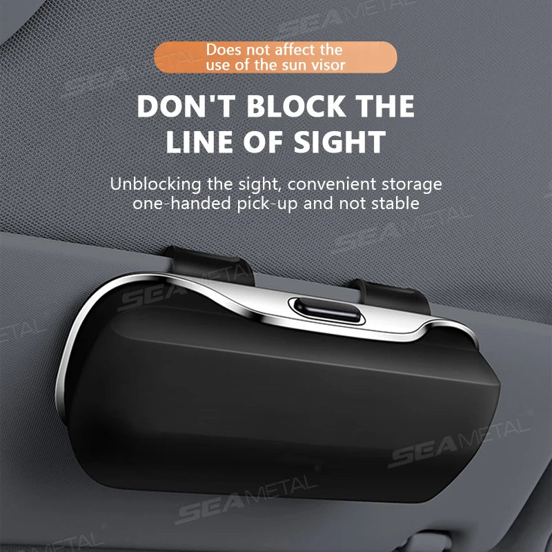 SEAMETAL Extra-Large Car Glasses Case Stable Sun Visor Sunglasses Holder Anti-Scratch Protection Hard Box Car Eyeglasses Holder
