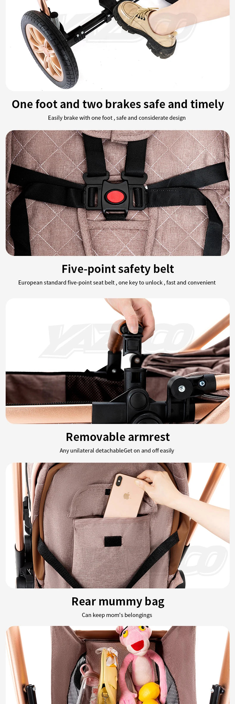 Newest 3‑in‑1 Baby Stroller Portable Travel Carriage