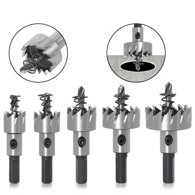 Five-Piece HSS Hole Saw Set - 16 to 30 mm