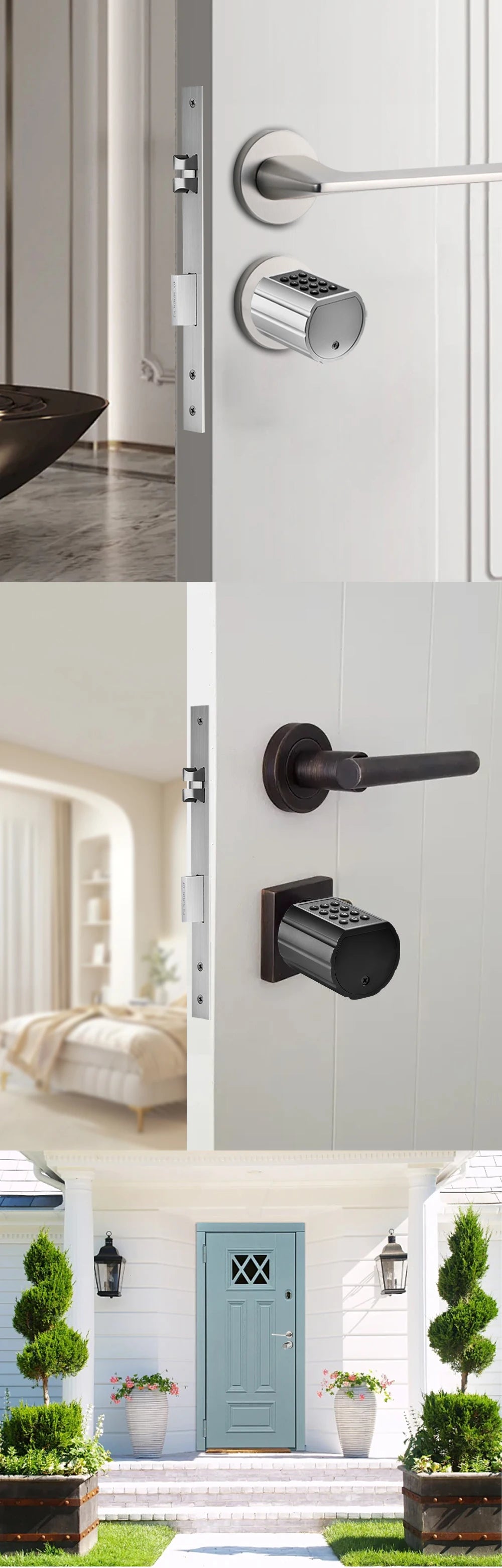 RAYKUBE L12 Tuya BLE Fingerprint Cylinder Digital Door Lock With 60/70 mm Adjustable Cylinder length Password/Key/Tuya APP Unlok