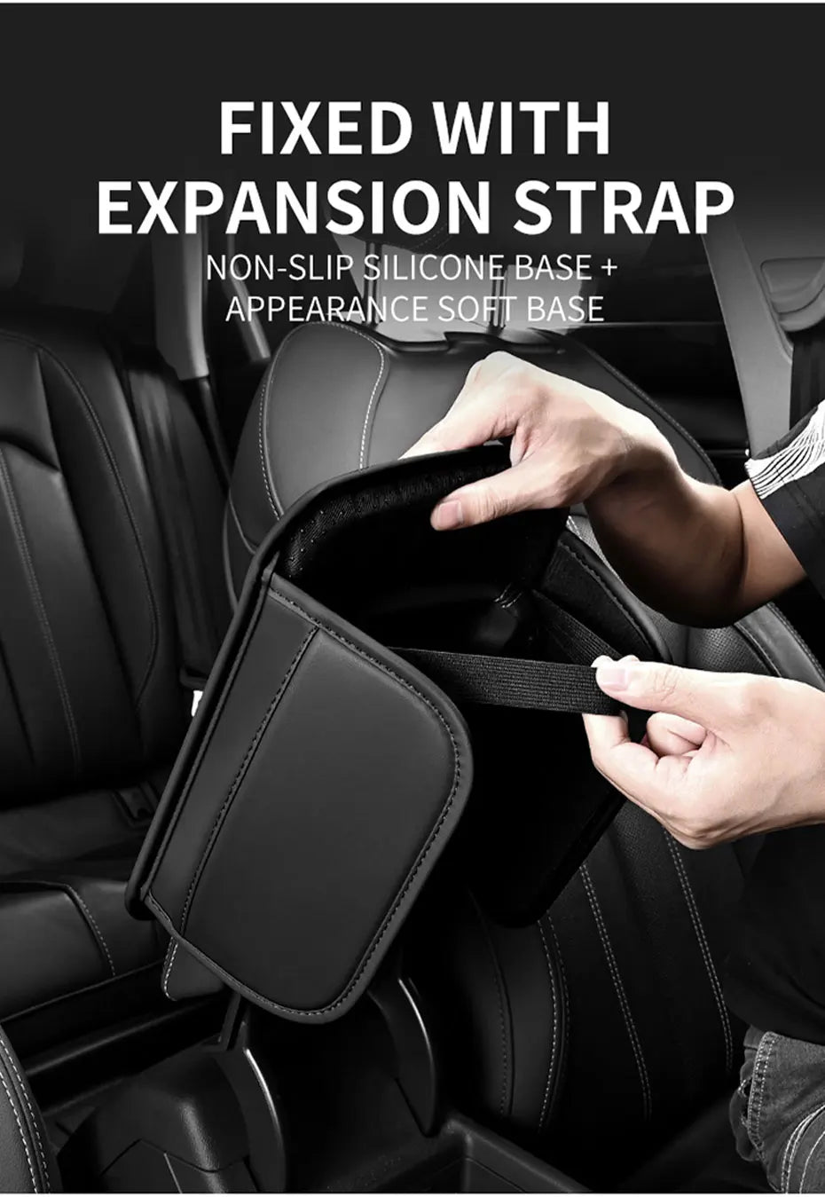 SEAMETAL Car Arm Rest Extension Cushion Anti Scratch PU Leather Armrest Cover Universal Auto Center Console Box Protector Pad
