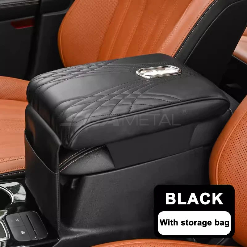 SEAMETAL Car Arm Rest Box Cover Memory Foam Center Console Extension Elbow Support Cushion with Tissue Holder Armrest Cover Pad