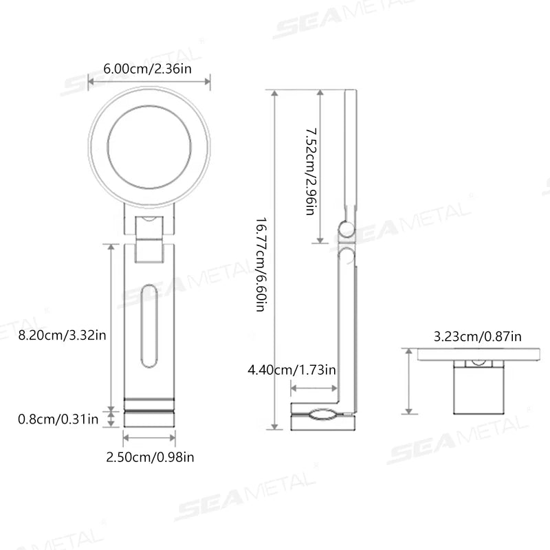 SEAMETAL Portable Magnetic Phone Mount N52 Strong Magnet Tiny Phone Holder for Traveling 360-Degree Rotation Stable Phone Stand