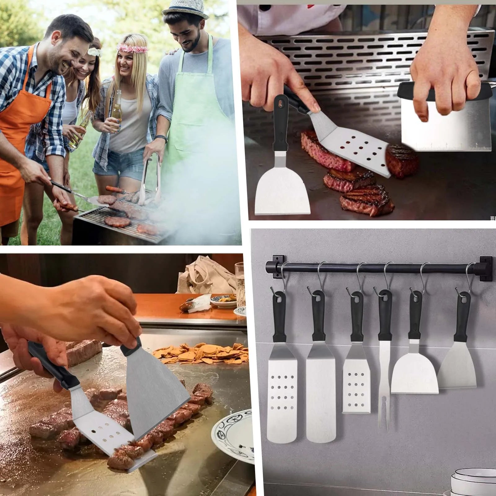 29-osainen grillaustyökalusarja lastoilla, puristimella, pihdeillä ja kotelolla