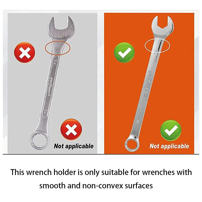 Magnetic Twelve-Slot Wrench Organisers, Two Pieces