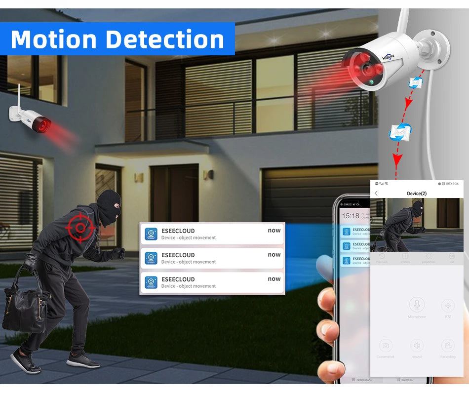 Wireless IP Security Camera 3MP Waterproof WiFi Bullet Camera