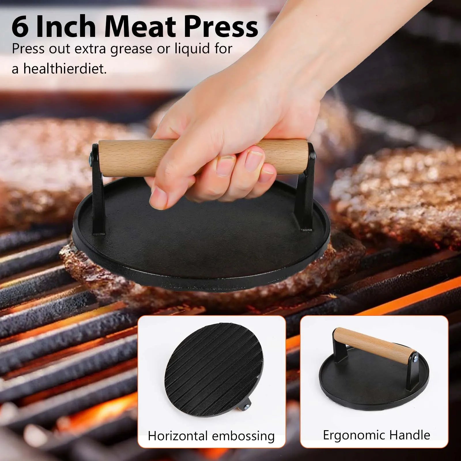 29 darabos BBQ grill szerszámkészlet spatulákkal, préselővel, csipesszel és tokban