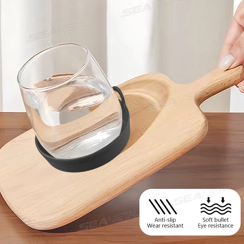 SEAMETAL 2Pcs Anti-Slip Coaster for Car Stable Food Grade Silicone Gel Drink Holder Pad Universal 7cm Auto Cup Holder Coaster