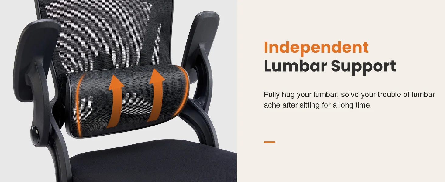 Ergonomic Mesh Office Chair with Adjustable Lumbar & 120° Tilt