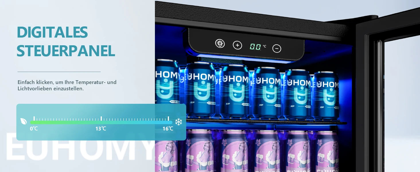 90L Drinks Refrigerator with Glass Door, 126 Can Storage