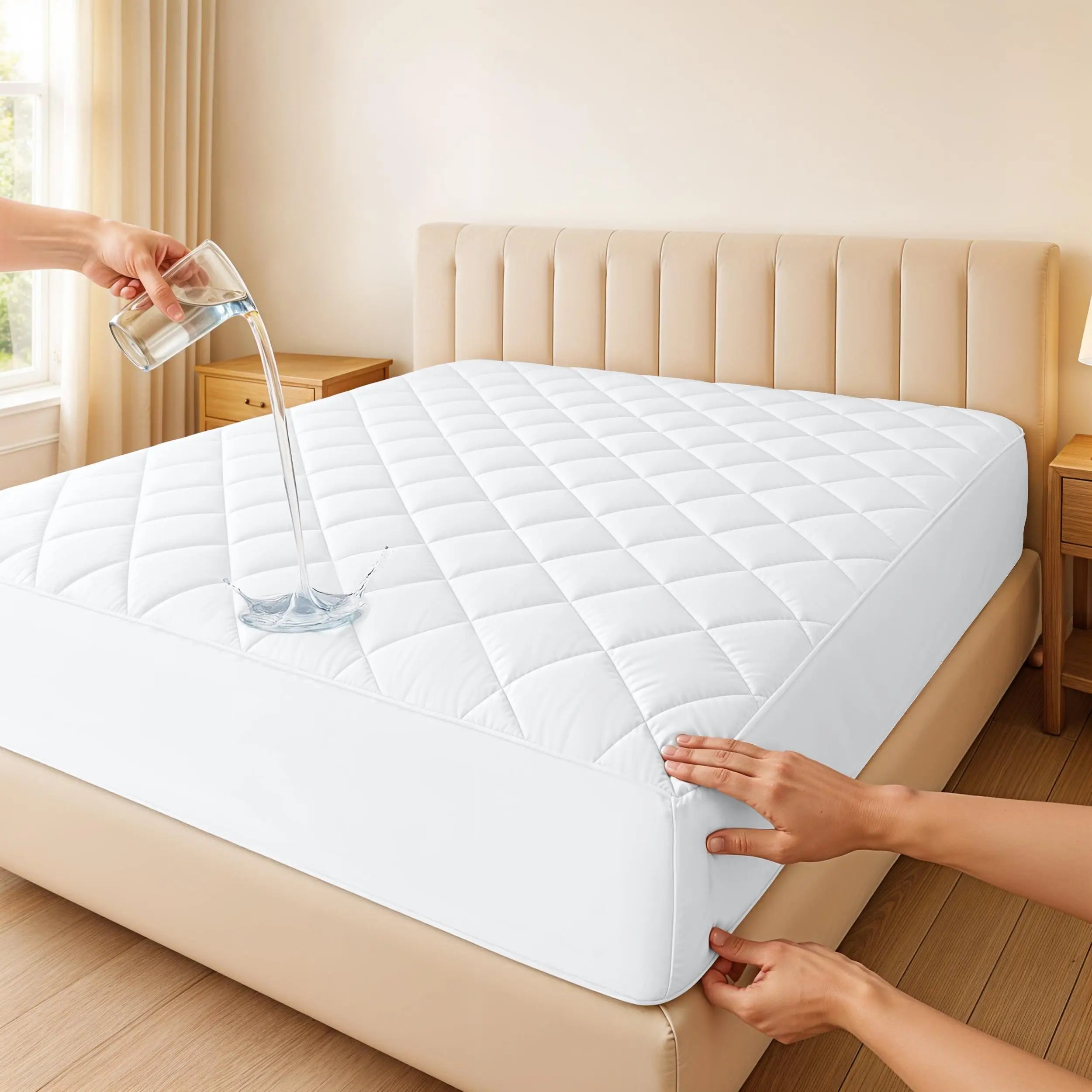 Quilted Mattress Pad with Deep Pocket Fit and Noiseless Comfort