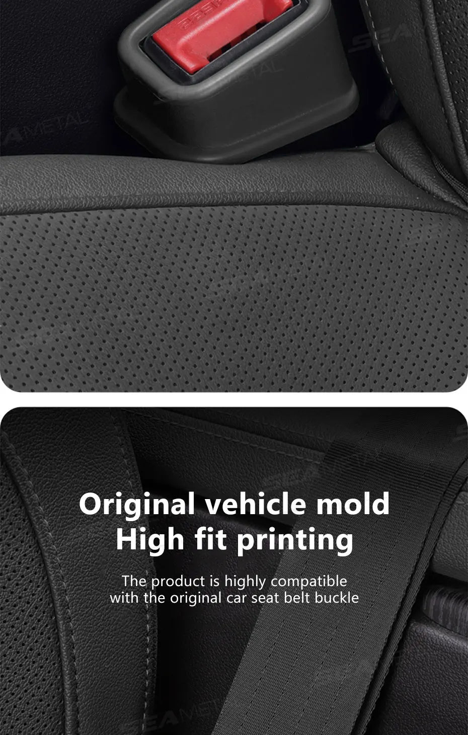 SEAMETAL 2Pcs Seat Belt Buckle Holder for Car Seatbelt Buckle Fastener Anti-Scratch Full-Wrapped Car Seatbelt Protection Cover