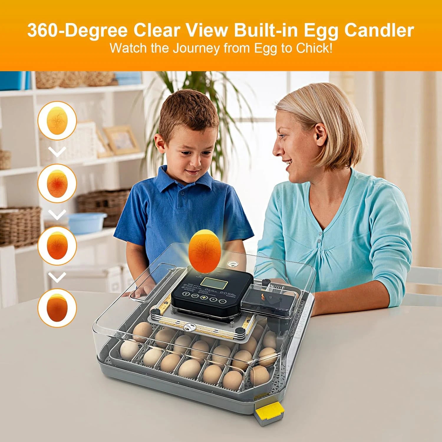48 Egg Incubator with Auto Temperature & Humidity Control