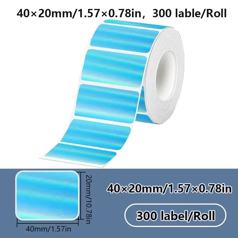 40x20MM kompatibilný Phomemo M110 M220 M200 samolepiaci farebný laser termálny papier, E210 P50 Detong P1 HPRT T20 MAKER