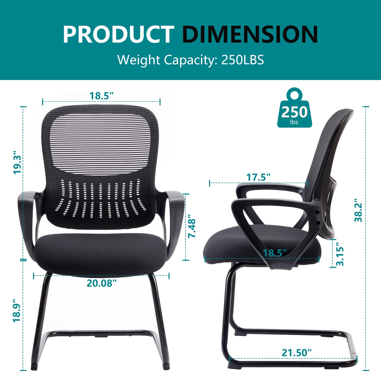 Ergonomic Office Chair No Wheels with Mesh Lumbar Support