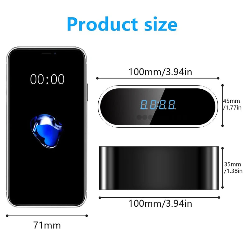 VIP WiFi Mini Clock Camera HD 1080P Surveillance Cams Night Vision Alarm Monitor Wireless Video Recorder Camcorder Home Security