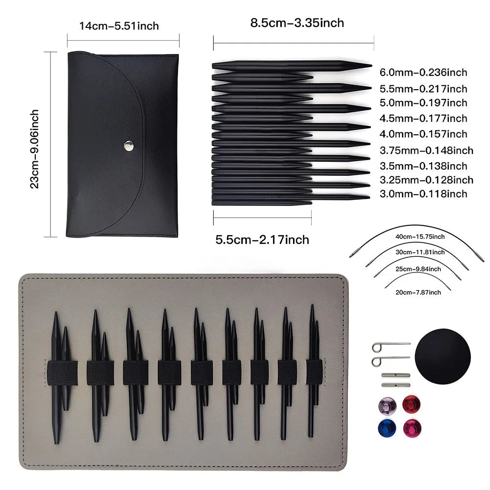 Interchangeable Circular Knitting Set, Nine Sizes