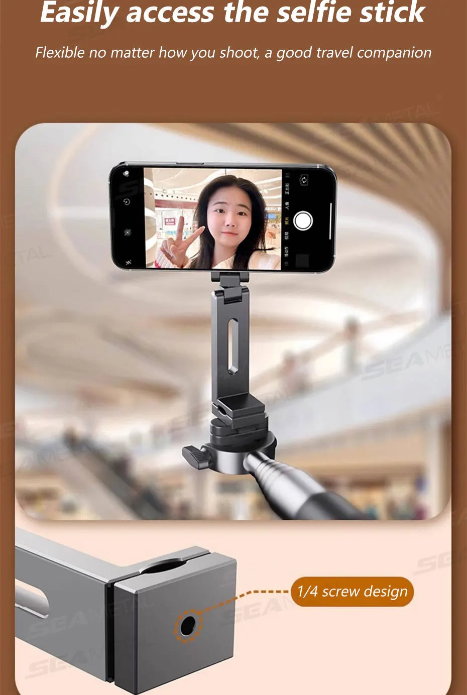 SEAMETAL Portable Magnetic Phone Mount N52 Strong Magnet Tiny Phone Holder for Traveling 360-Degree Rotation Stable Phone Stand