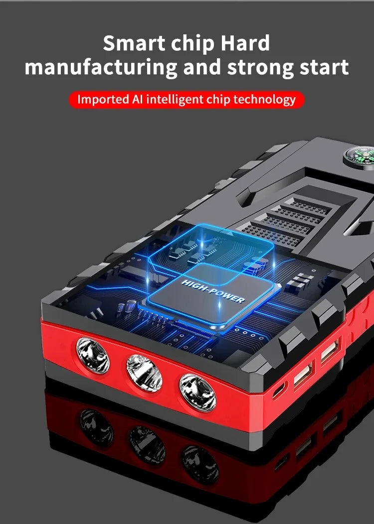 26800mAh Portable Car Jump Starter with 2500A Peak Power