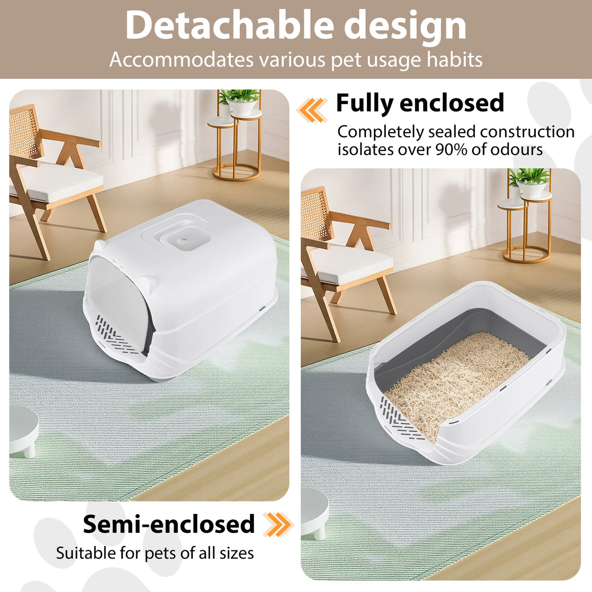 Enclosed Cat Litter Box with Scoop