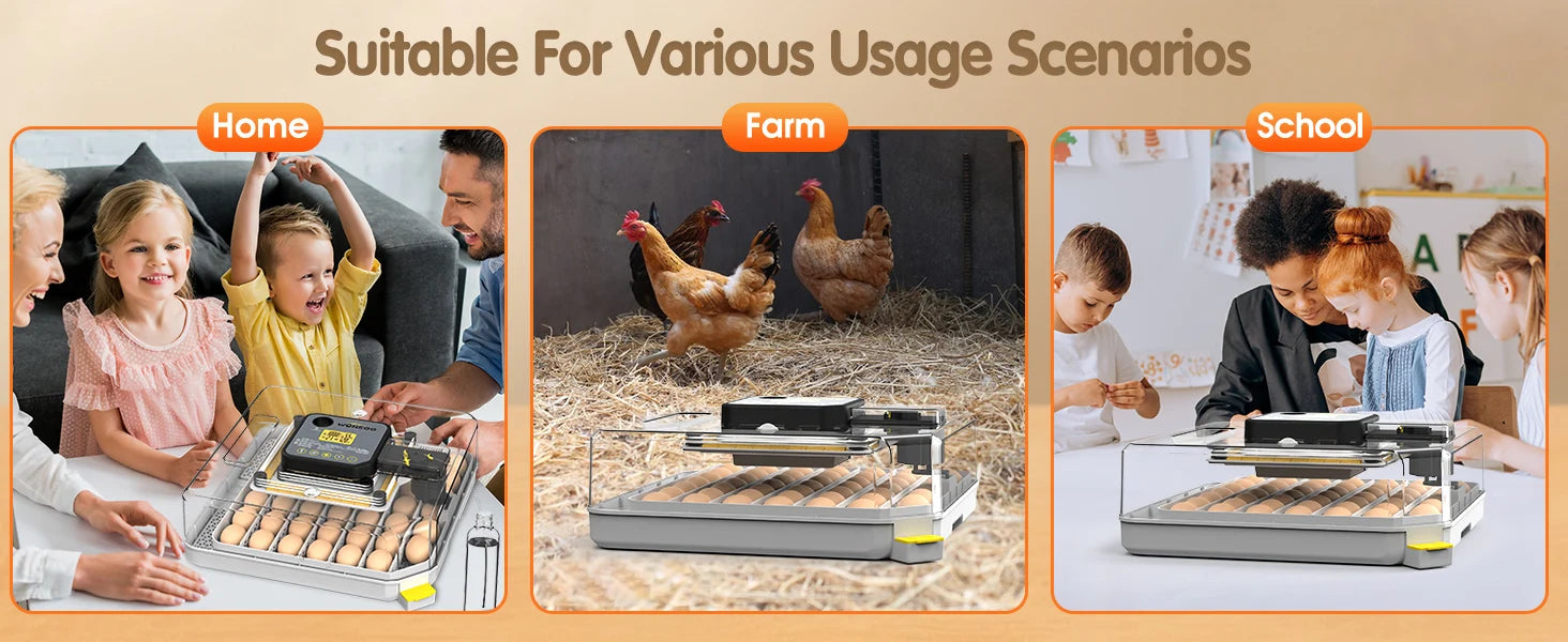 48 Egg Incubator with Auto Temperature & Humidity Control