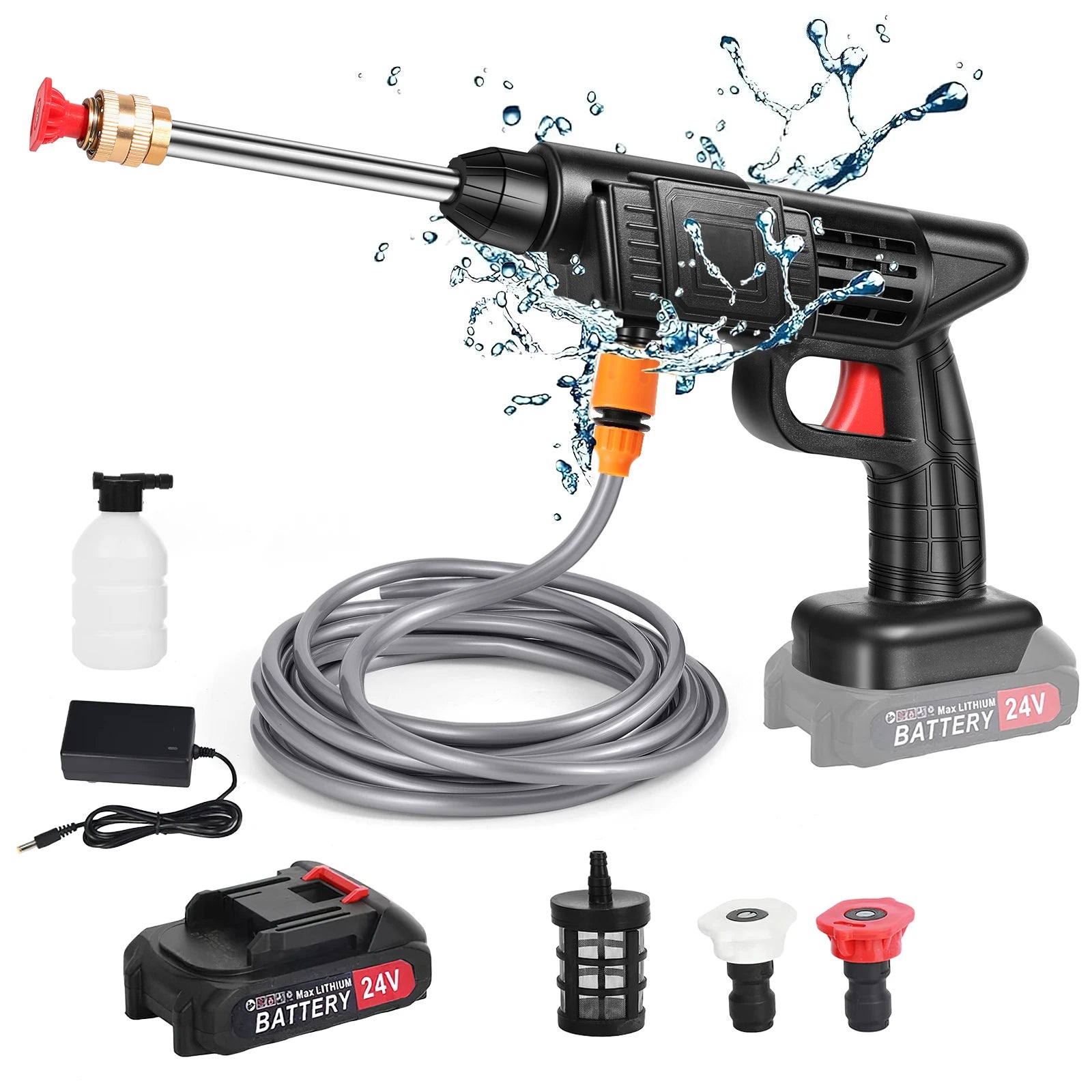 Elektrická vysokotlaková umývacia pištoľ Nabíjateľný systém na čistenie áut