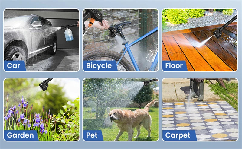 6 v 1 vysokotlakový čistič 60Bar s batériou 20000mAh