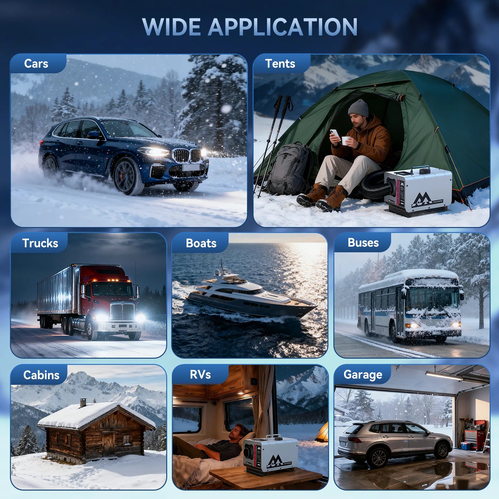 Mudiro 8KW Dizel Isıtıcı CO Koruması ve TFT Kontrol ile