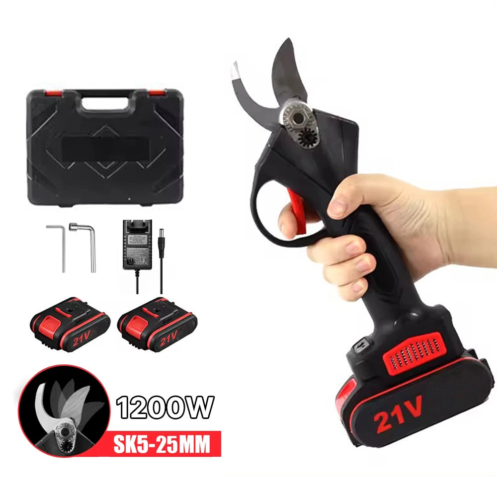 1200W 25mm Cordless Electric Pruner With 21V Batteries