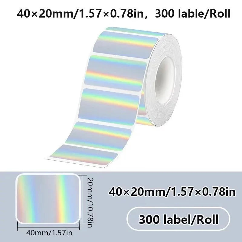 40x20MM kompatibilný Phomemo M110 M220 M200 samolepiaci farebný laser termálny papier, E210 P50 Detong P1 HPRT T20 MAKER
