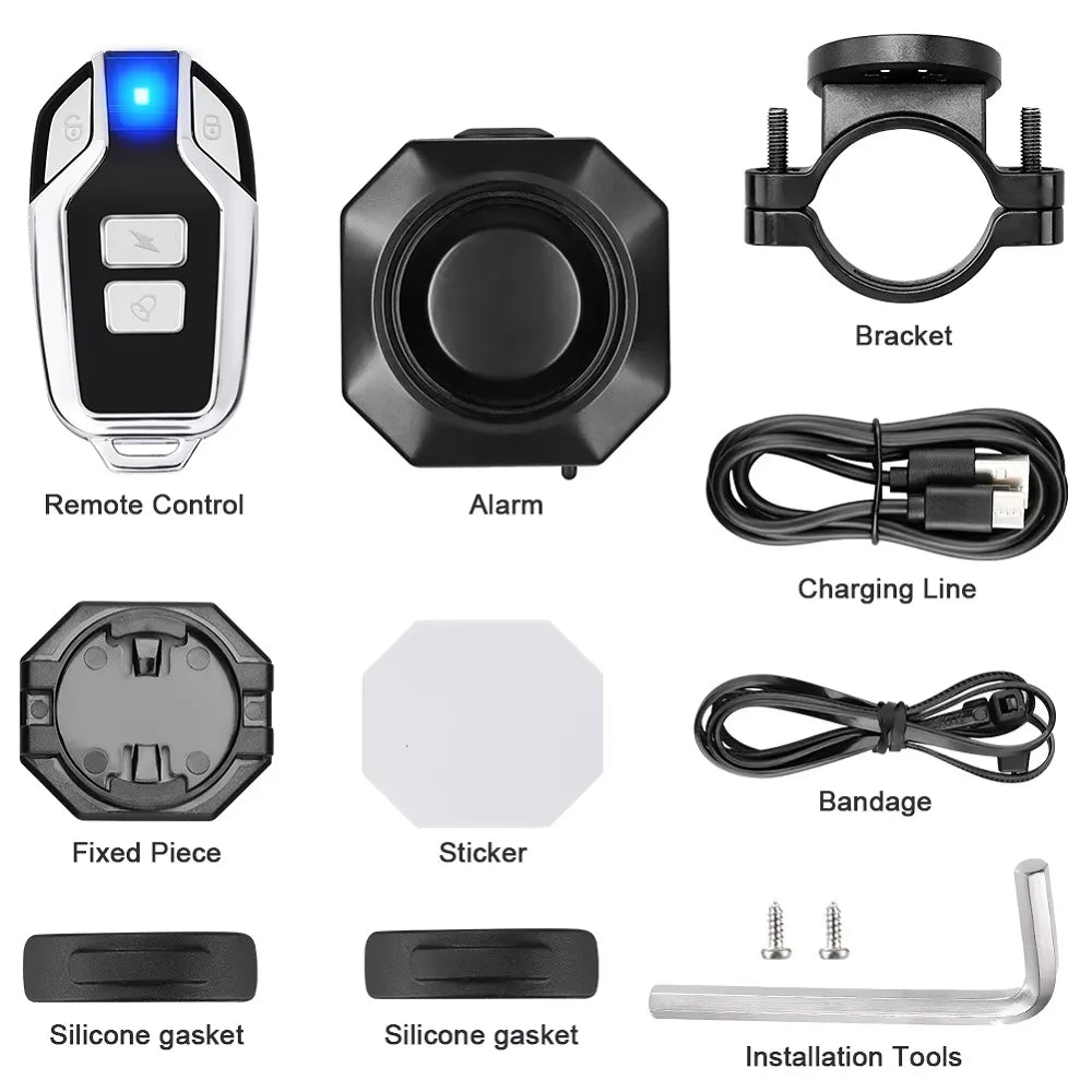 Rechargeable Vibration Bicycle Alarm - Kit Options