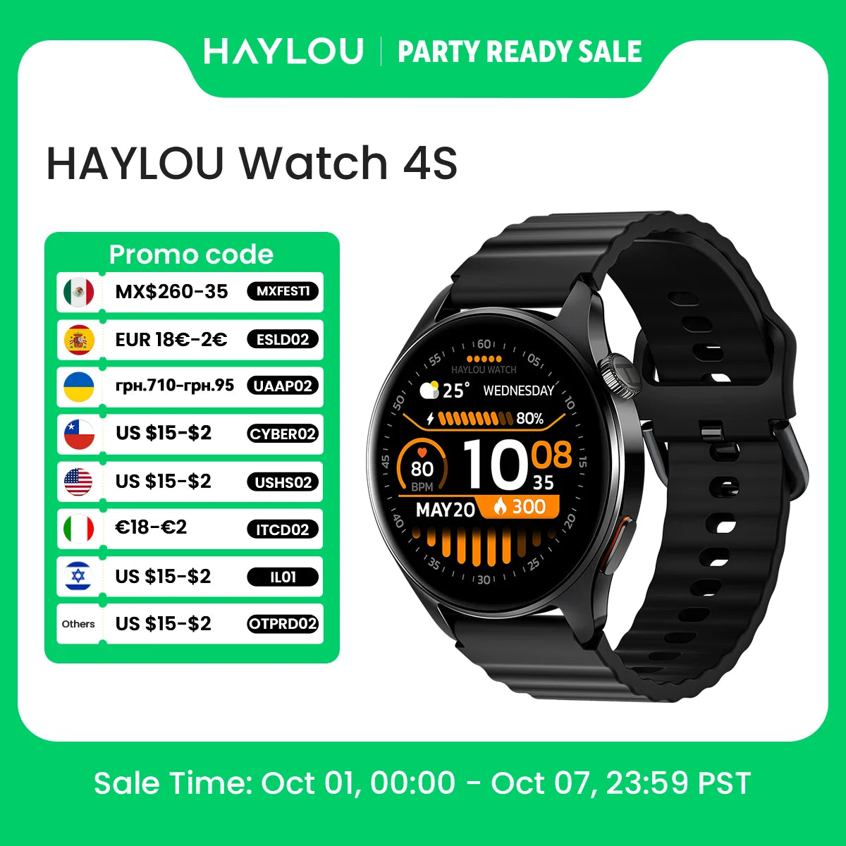 HAYLOU Watch 4S ceas GPS cu afișaj AMOLED de 1,43 inch
