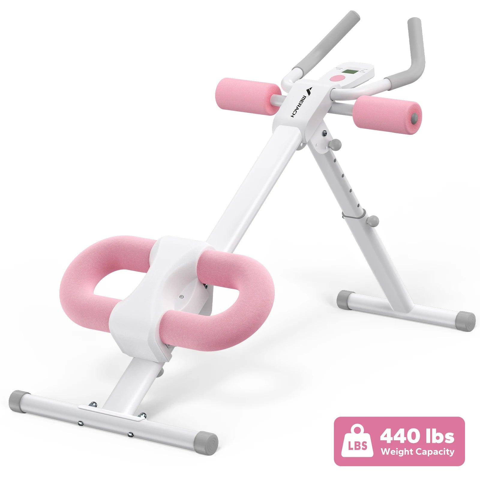 Adjustable Ab Trainer Machine Foldable Core Workout with LCD Monitor