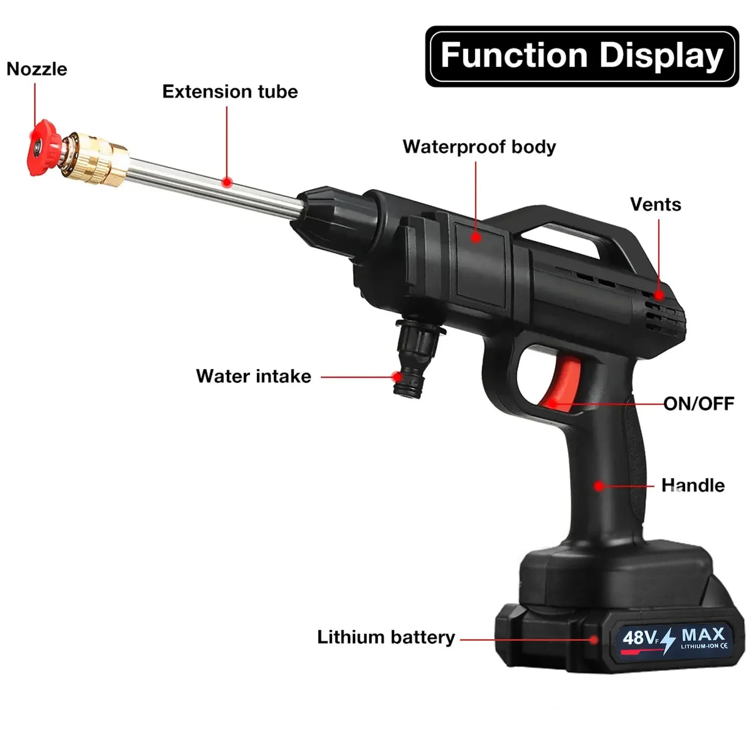 1500W Cordless High Pressure Cleaner Washer